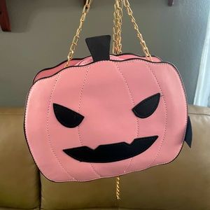 Pink Leather Pumpkin Bag